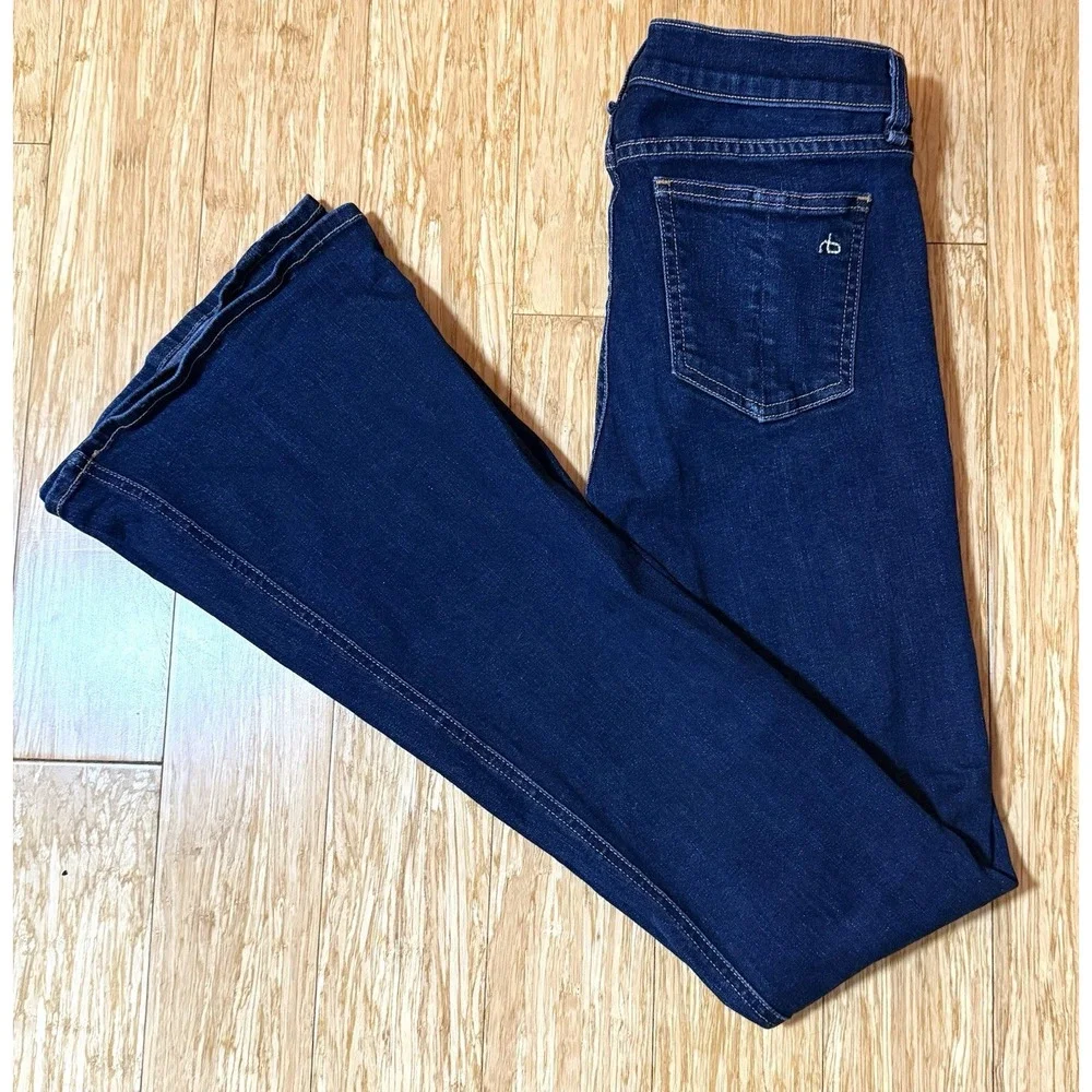 rag & bone Dark Indigo Flare Jeans - Picture 8 of 8